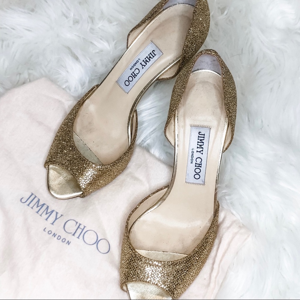 AUTHENTIC JIMMY CHOO GOLD sandal SIZE 36.5 (6.5)